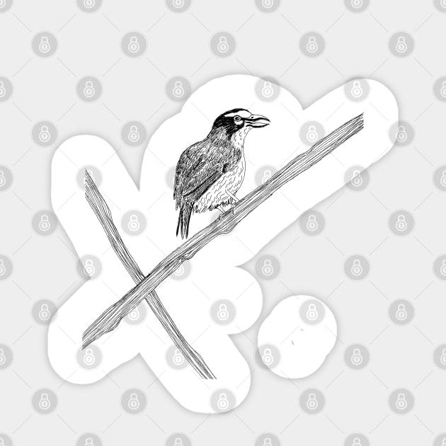 Slaty Capped bird illustration Sticker by nuruveyik